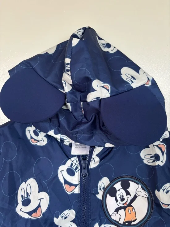Disney Junior Mickey Mouse HAS EARS 5 navy Blue Windbreaker Jacket - Picture 5 of 7